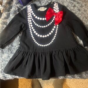 Kate Spade Black Dress with Pearl and Red Bow